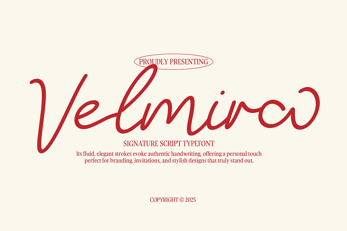 Velmira - Signature Script Typeface, a Font by Indotype Foundry (Photo 1 of 10)