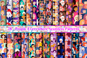 People Everywhere Seamless Pattern, a Pattern Graphic by Digital Studio
