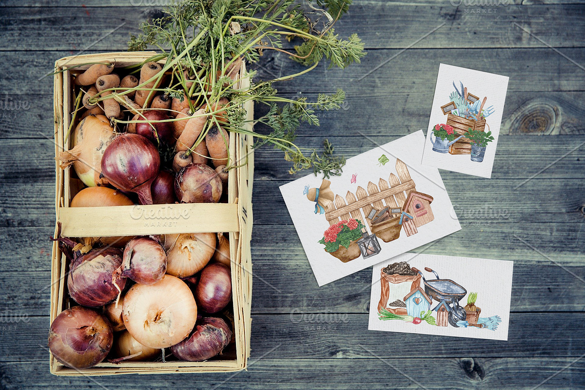 Gardening Watercolor Set, a Seasonal Illustration by BarvArt (Photo 9 of 14)