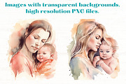 Mother and Baby Watercolor Clipart, a Person Illustration by Mermaids Cove (Thumbnail 6 of 10)