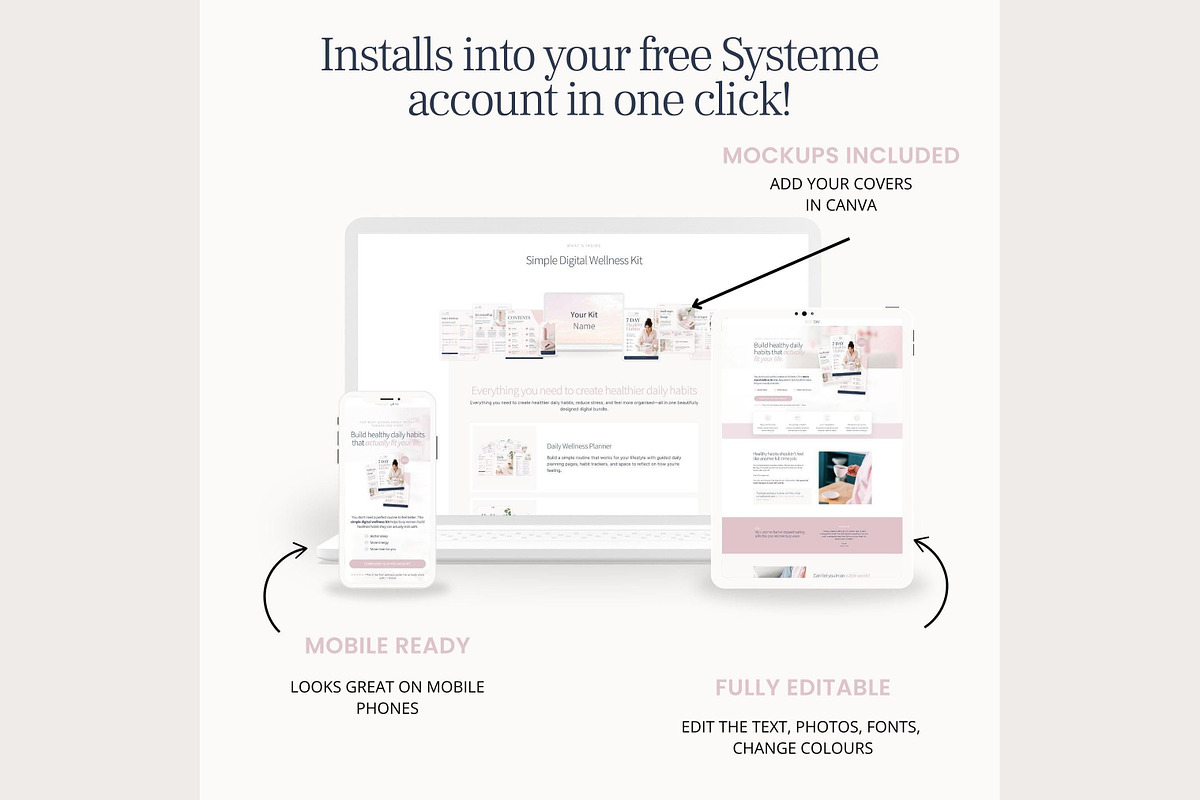 Systeme.io Rosy Sky Sales Funnel, a Landing Page Template by Hayley's Digital Hub (Photo 5 of 10)