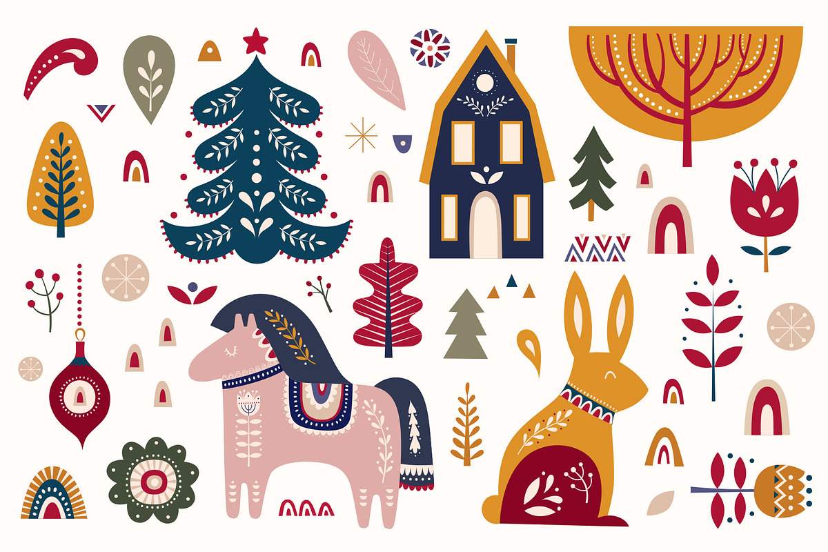 Scandinavian Christmas collection, an Animal Illustration by MoleskoStudio (Photo 3 of 17)