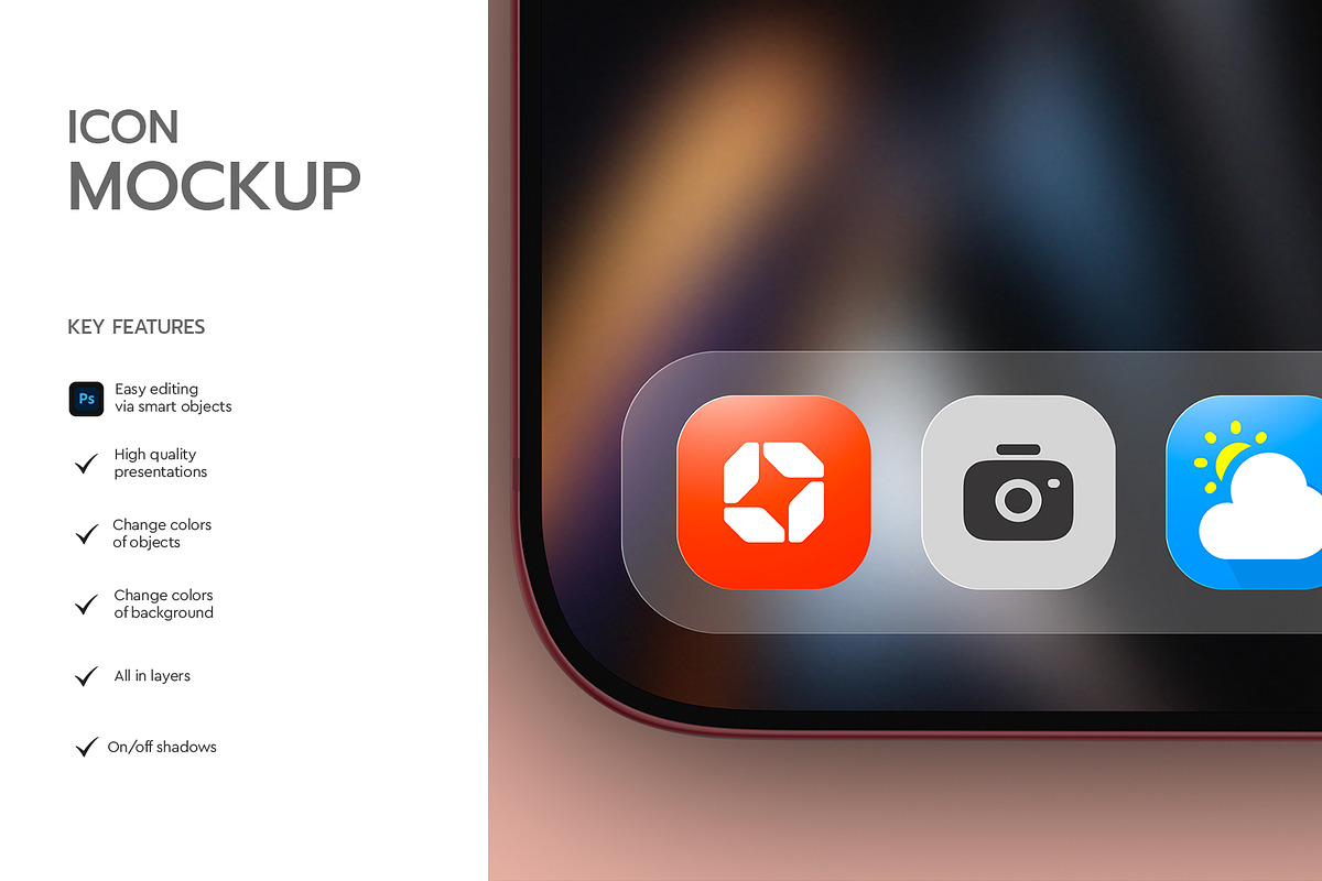 App Icon Mockup on Smartphone Dock, an iPhone Mockup by graphypix (Photo 2 of 4)