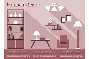 House interior infographic in flat s, an Object Graphic by Vector Tradition