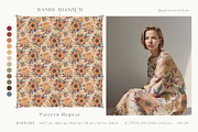 Seamless pattern set with peonies., a Decorative Illustration by GenziWorkshop (Thumbnail 4 of 12)