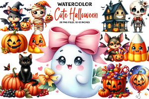 Cute Halloween Clipart, an Illustration by DreamArtGraphic
