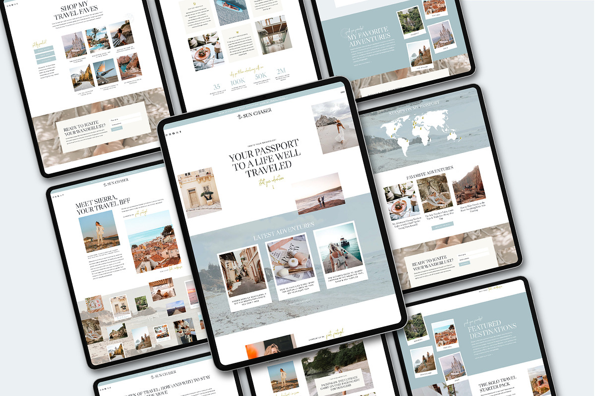 Showit Template for Travel Bloggers, a Websites & App Template by Lennox Creative Co. (Photo 2 of 6)