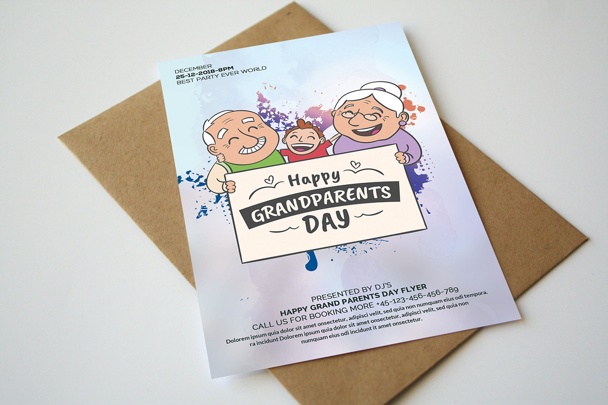 Happy Grandparents Day Card, a Card Template by graphicforest