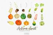 Watercolor Pumpkin Clipart, a Seasonal Illustration by Autumn Breeze (Thumbnail 3 of 3)