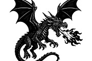 Dragon tattoo silhouettes, an Animal Illustration by Deezguizer (Thumbnail 2 of 3)