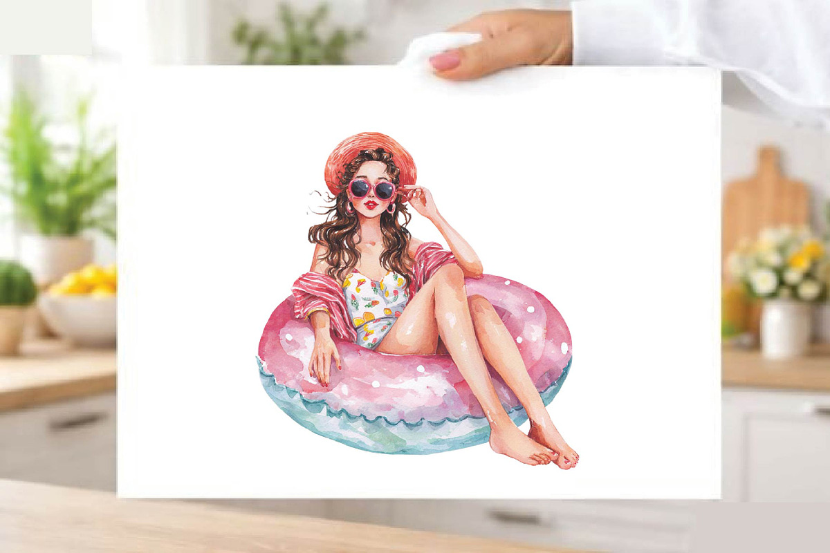 Watercolor Girly Summer Clipart, an Illustration by SVGArt (Photo 9 of 9)