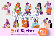 Mother’s Day Vector 10 Illustration, a Person Illustration by Peacock_design (Thumbnail 1 of 3)