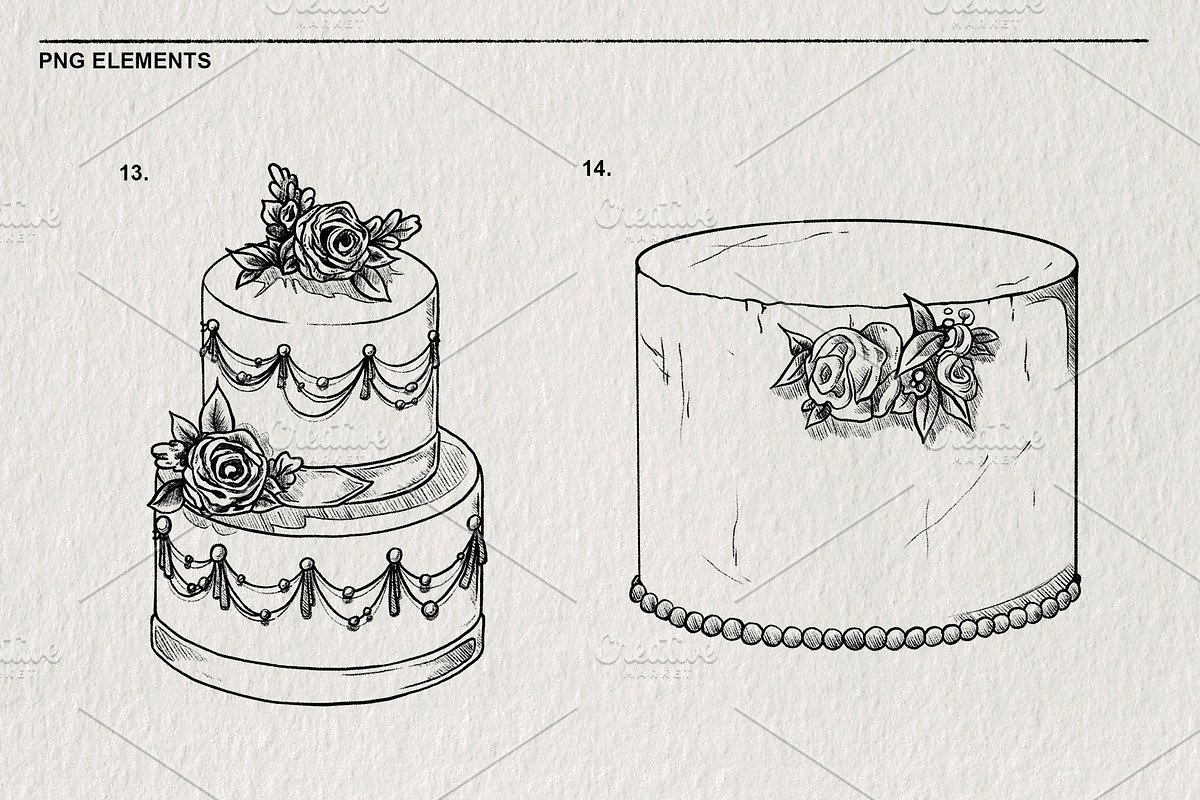 Wedding Sketch Set PNG, a Decorative Illustration by LOKSKIH (Photo 8 of 9)