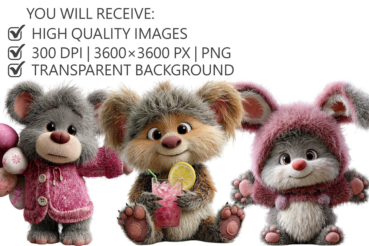 Whimsical Easter Teddy Clipart, an Illustration by Pixels.Craft (Photo 2 of 5)