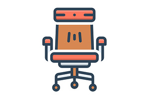 Chair swivel color icon, a Duotone Icon by Creative priyanka