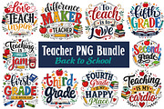 Teacher PNG Bundle, Back to School, a Seasonal Illustration by CreationArt (Thumbnail 1 of 8)