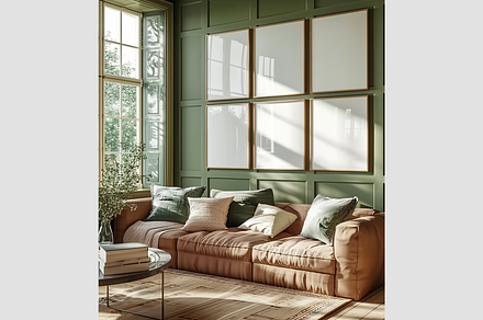 Mockup frame set within living room, an Architecture Photo by GFXCity