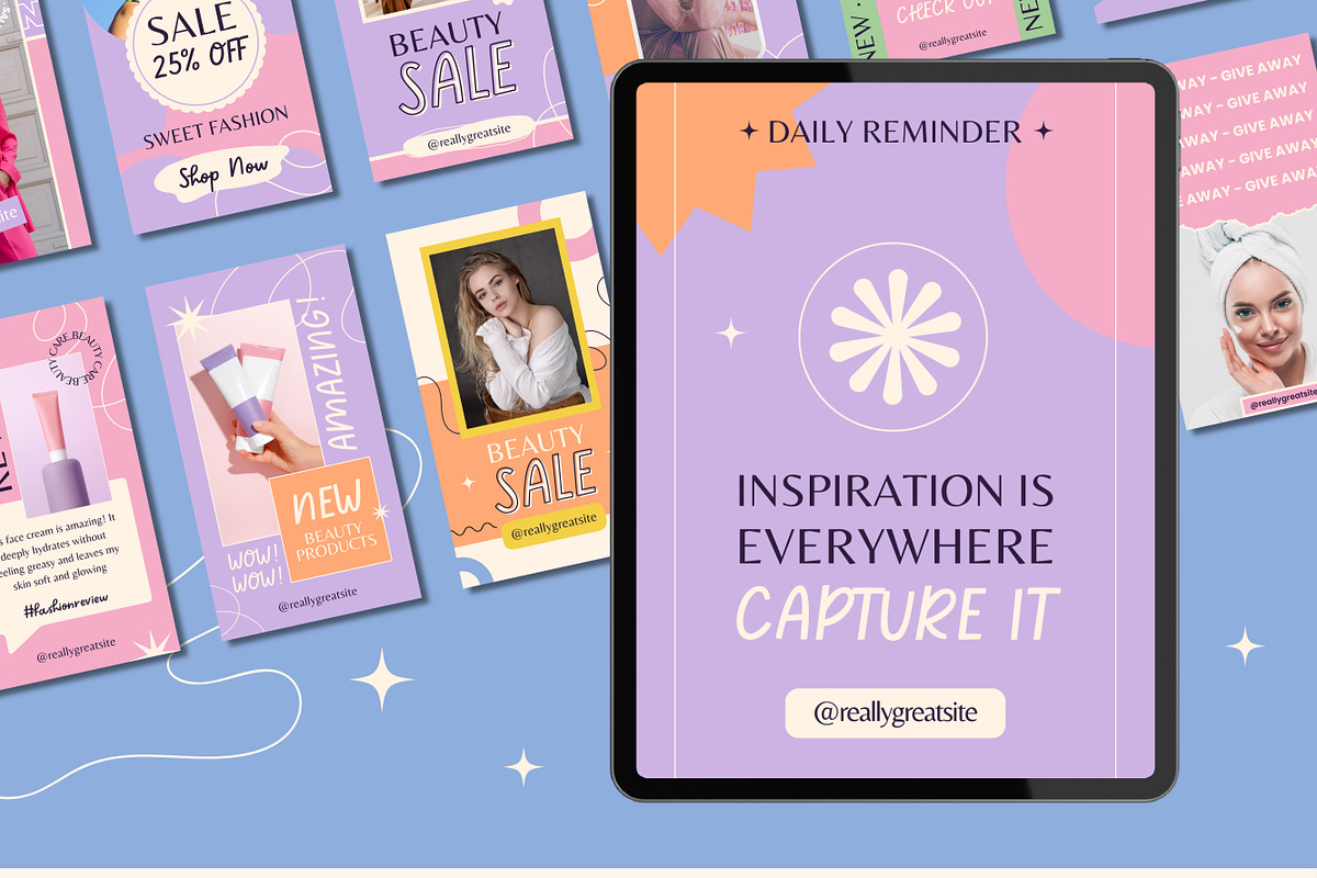 100 Bright Instagram Story Templates, a Templates & Theme by TemplateCastleStore (Photo 5 of 10)