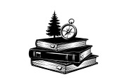 Vintage Book Stack Adventure Bundle, an Illustration by Designs_River (Thumbnail 20 of 31)