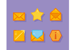 mail service icons, an Object Illustration by studiogstock