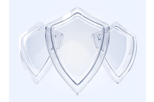Glass shield set 3d render. Concept, a Templates & Theme by Marozhkastudio