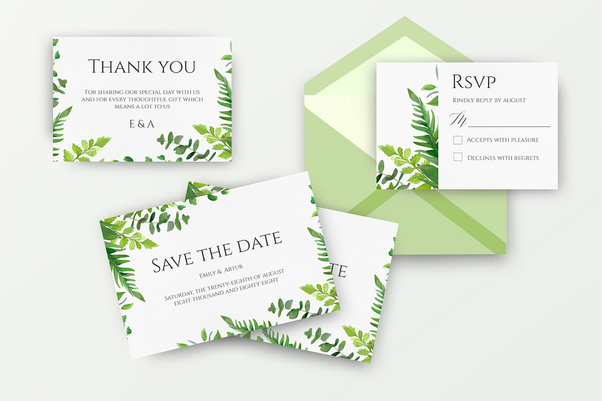 Wedding suite - Forest freshness, an Invitation Template by Alewiena (Photo 4 of 8)