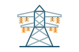Energy Tower Flat Icon, a Duotone Icon by Pexelpy
