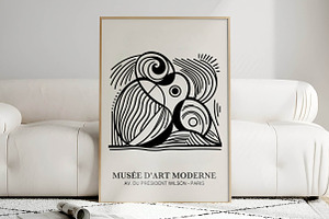 Minimalist contemporary curved Picas, an Illustration by CreationArt