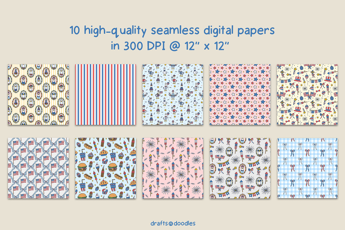 4th of July Preppy Patriotic Bundle, an Object Illustration by Drafts n Doodles (Photo 8 of 14)