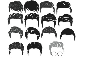 Mens Heads, Hair & Beards Set 2