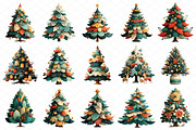 Watercolor Christmas Tree Clipart, an Illustration by cherrydesign (Thumbnail 3 of 4)