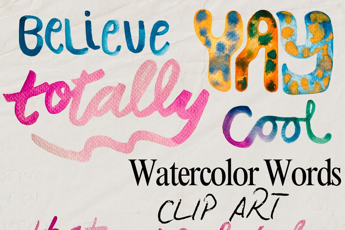 Watercolor Words Clip Art Words, a Decorative Illustration by Eryn Rose Design (Photo 13 of 13)