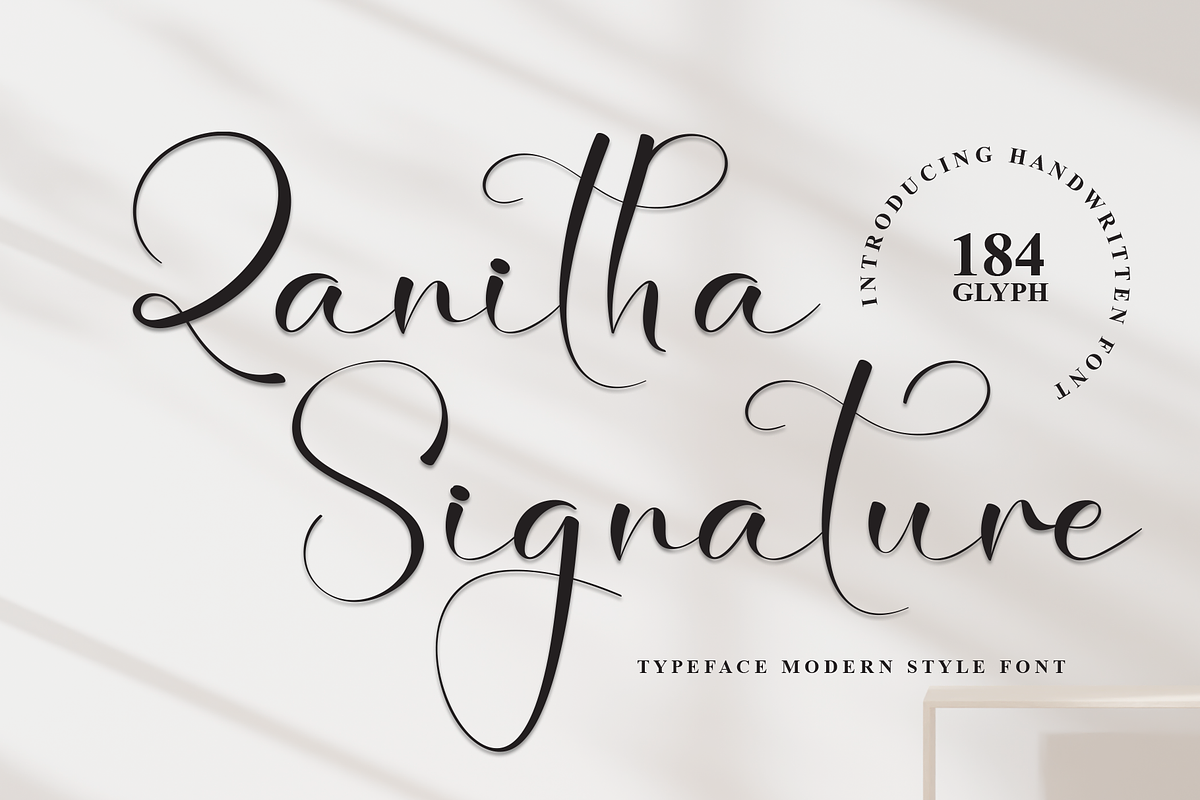 Zanitha Signature | Script Font, a Handwritten Font by Scratchones (Photo 1 of 8)