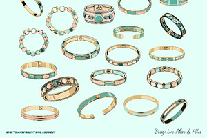 40 LUXURY BRACELETS VECTOR CLIPART