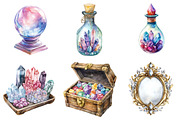 Watercolor Crystals Lover Clipart, an Illustration by Designking (Thumbnail 5 of 5)