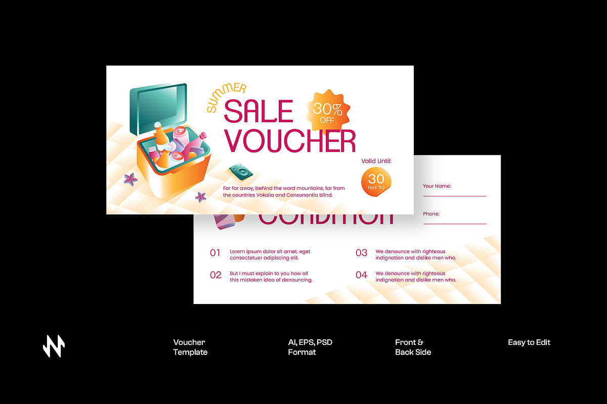 Summer Sale Voucher, a Stationery Template by Neermana (Photo 1 of 4)