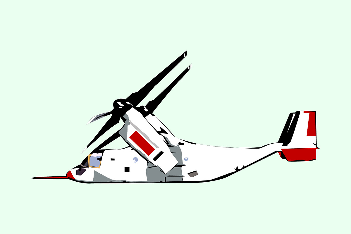 Tilt rotor aircraft design template, a Transportation Illustration by Sumberpangan (Photo 2 of 3)