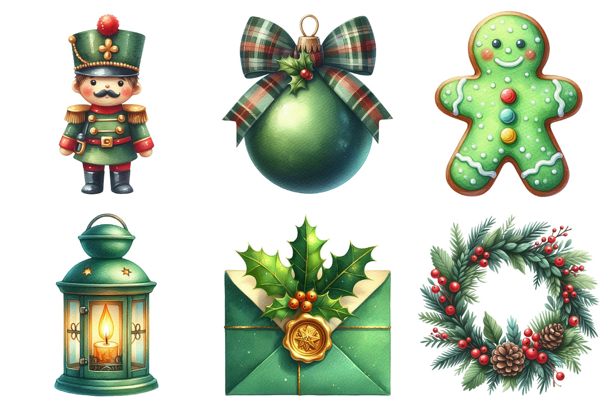 Green Christmas Sublimation Clipart, an Illustration by Daily.Designs (Photo 3 of 5)