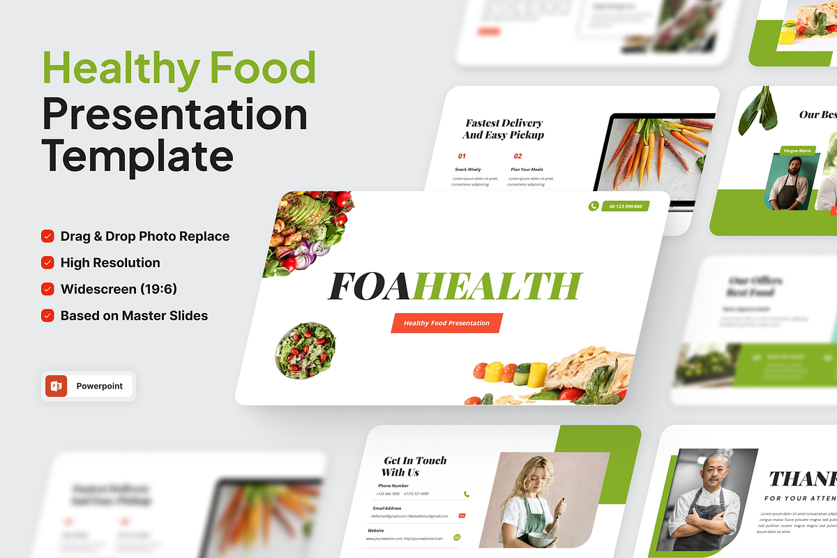 Foahealt - Healthy Food Power Point, a Presentation Template by SquidPixey (Photo 1 of 6)