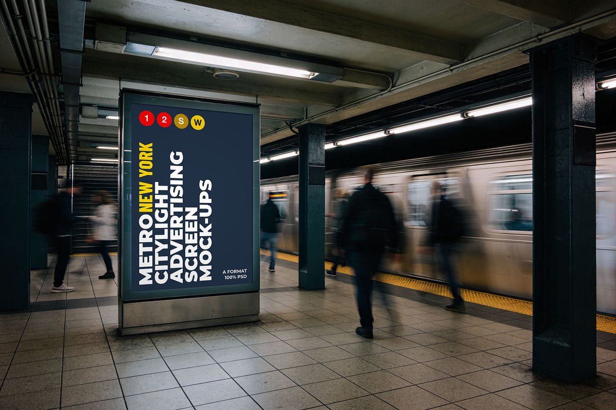 New York Metro Ad Screen Mock-Up 3, an Advertising Mockup by Graphic Shelter (Photo 7 of 8)
