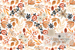 Autumn Duo Watercolor Patterns