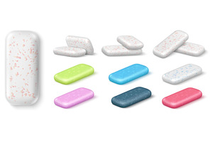 Chewing gum. Realistic multicolored, a Food Illustration by Vectorbuum