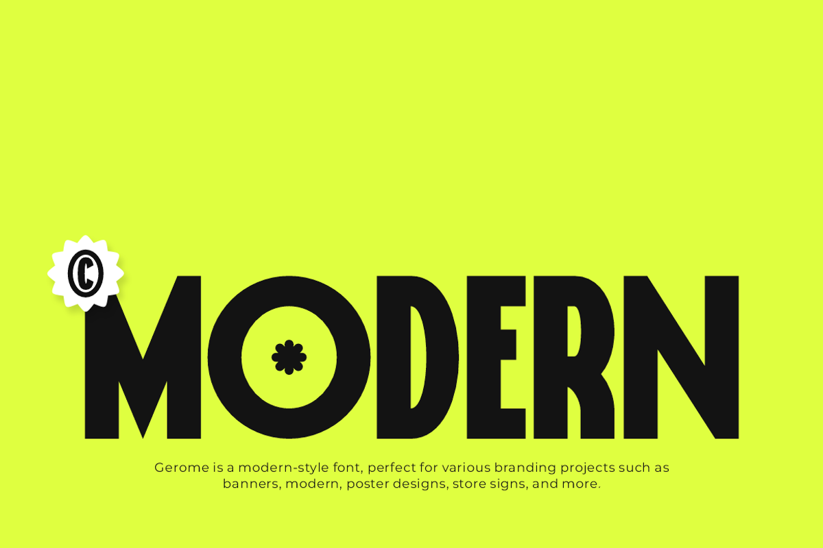 Gerome - Modern Retro Condensed Font, a Sans Serif Font by Iqsiart Studio (Photo 2 of 15)