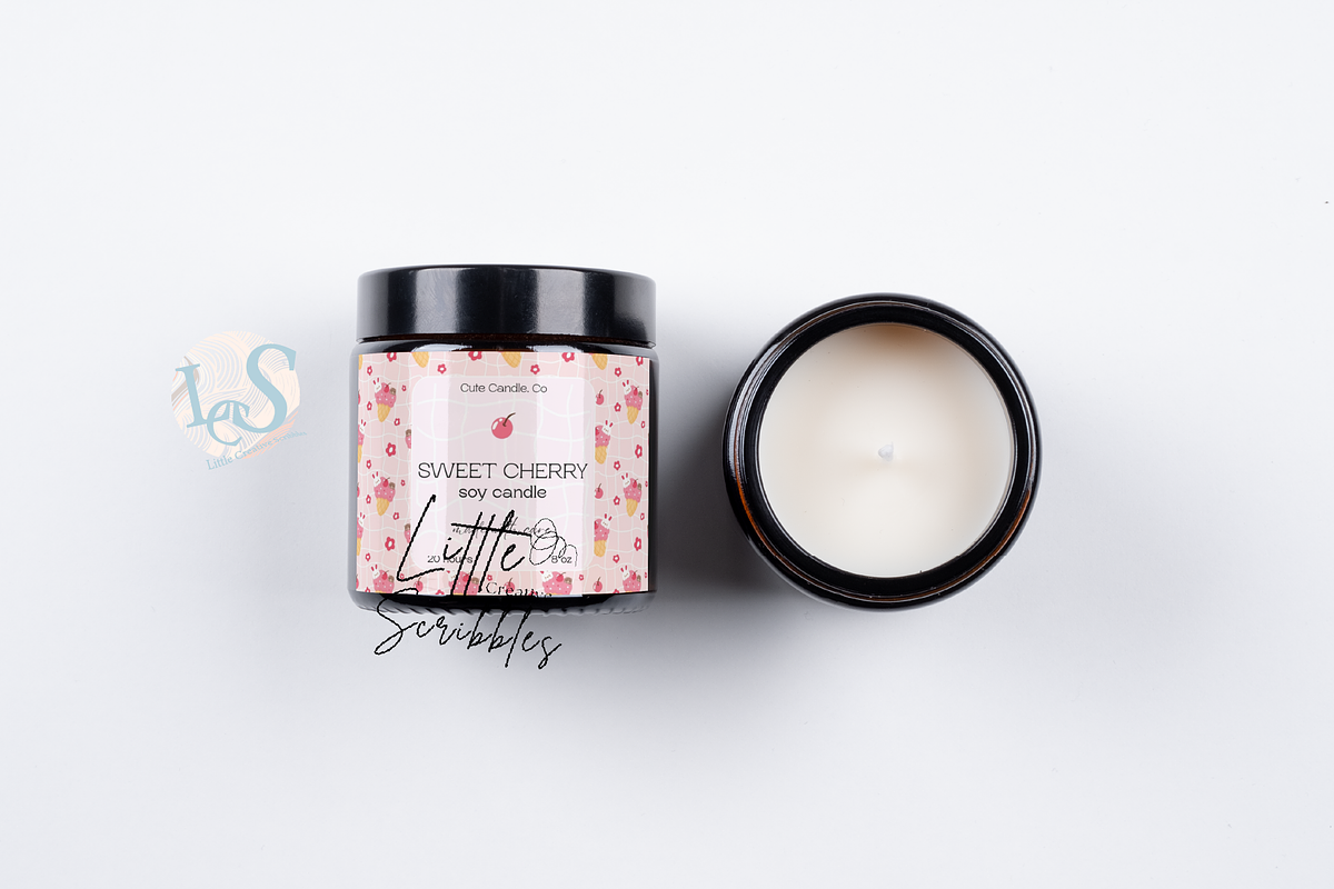 Cute Pink Candle Label Template, a Stationery Template by Little Creative Scribbles (Photo 2 of 6)