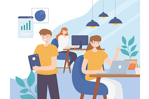 coworking creative people, a Person Illustration by studiogstock