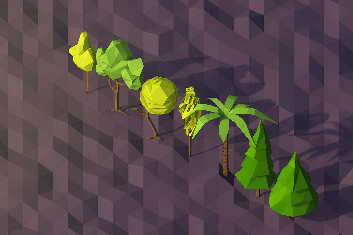 Low Poly Trees Pack, an Environmental 3D Model by Anton Moek (Photo 2 of 12)