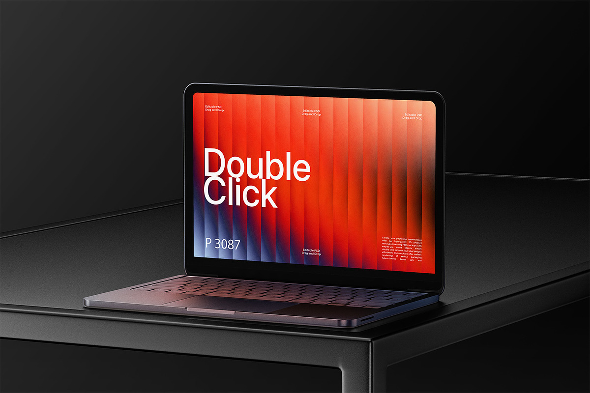 MacBook Neo Mockup Set | Dark Studio, a Mac Mockup by RamStudio2 (Photo 5 of 6)