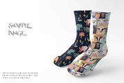Mid Calf Unisex Socks Mockups, a Household Mockup by mock-ups (Thumbnail 4 of 13)