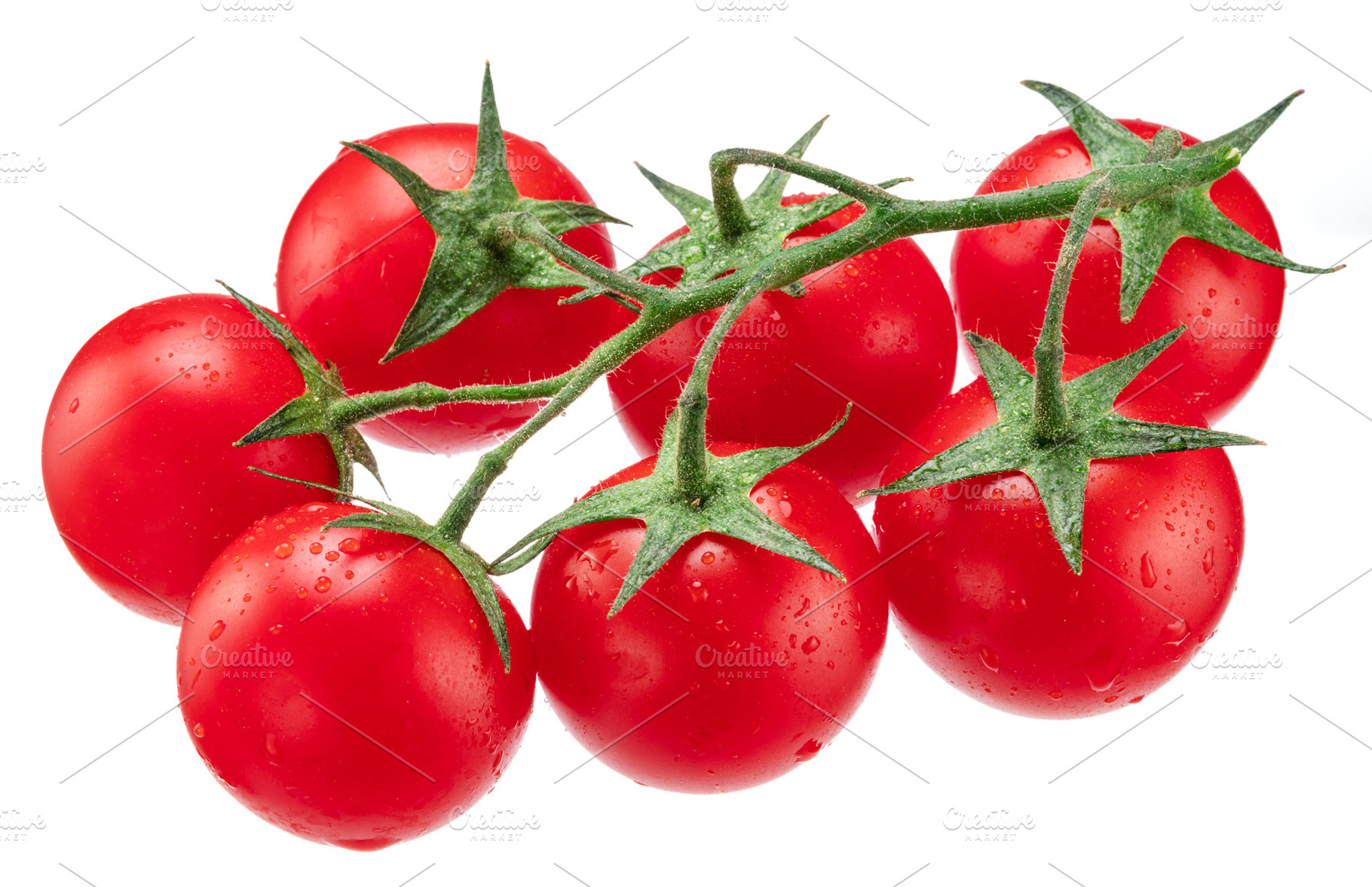 Cluster of ripe cherry tomatoes, a Food & Drink Photo by Volff