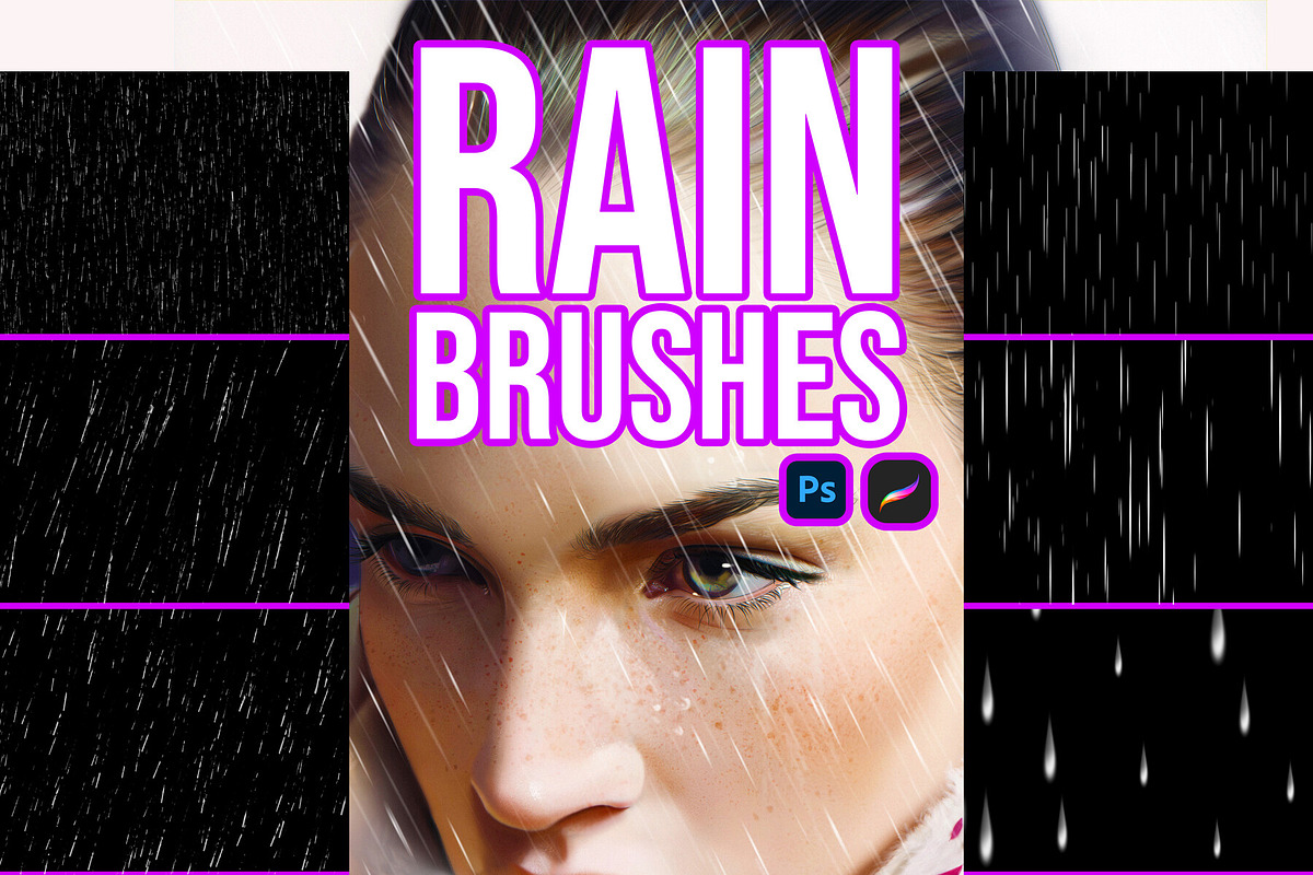 Rain Brushes Pack, a Brush Add-On by vurdembrushes (Photo 1 of 5)
